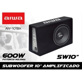 Subwoofer Aiwa 10” Amplificado Slim AW-101BX 120W RMS